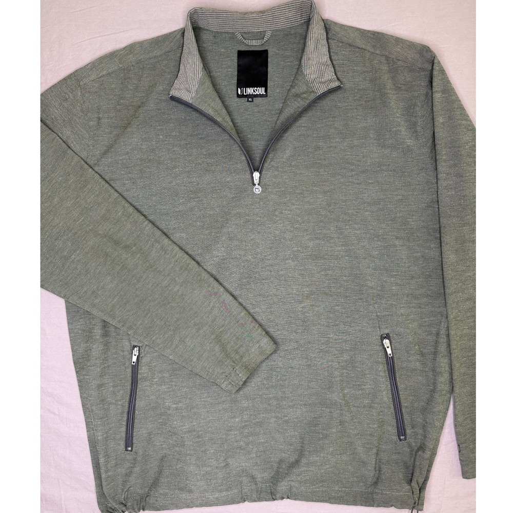 Linksoul Boardwalker 1/4 Zip Pullover Windbreaker Golf Jacket Stretch XL Green